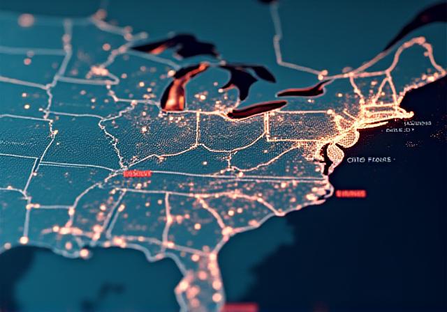 Route optimization software interface showing Midwest distribution network analysis